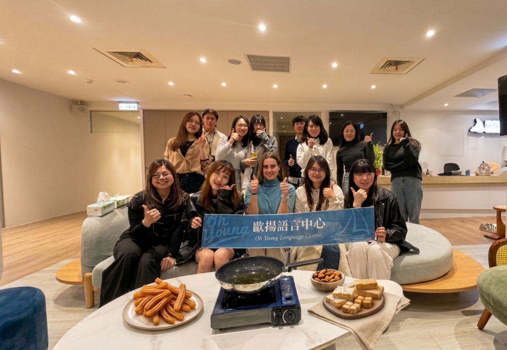 語言交換-西班牙甜點之夜結束後大家開心的合照